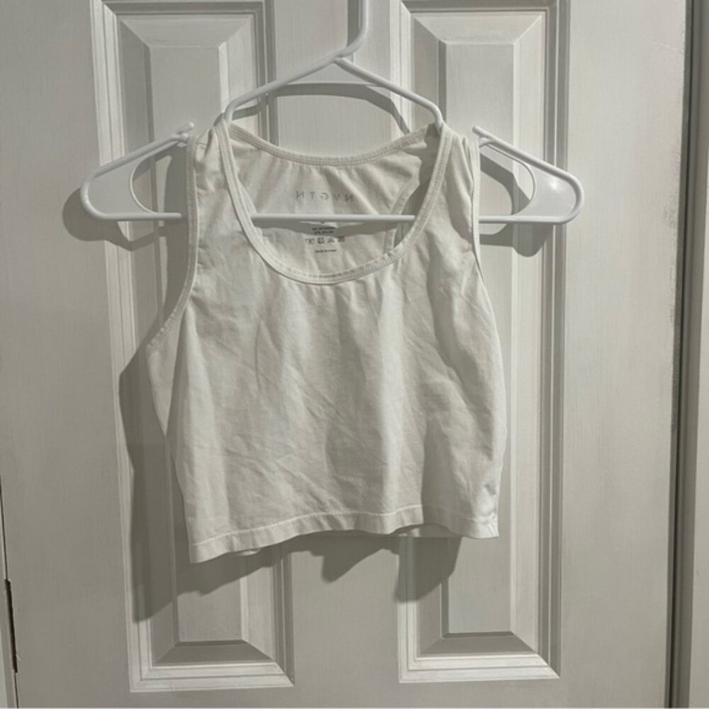 NVGTN White Sleeveless Crop Tank Top